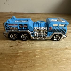 Vintage Hot Wheels 2008 "5‎ Alarm" Die Cast Fire Truck Baby Blue